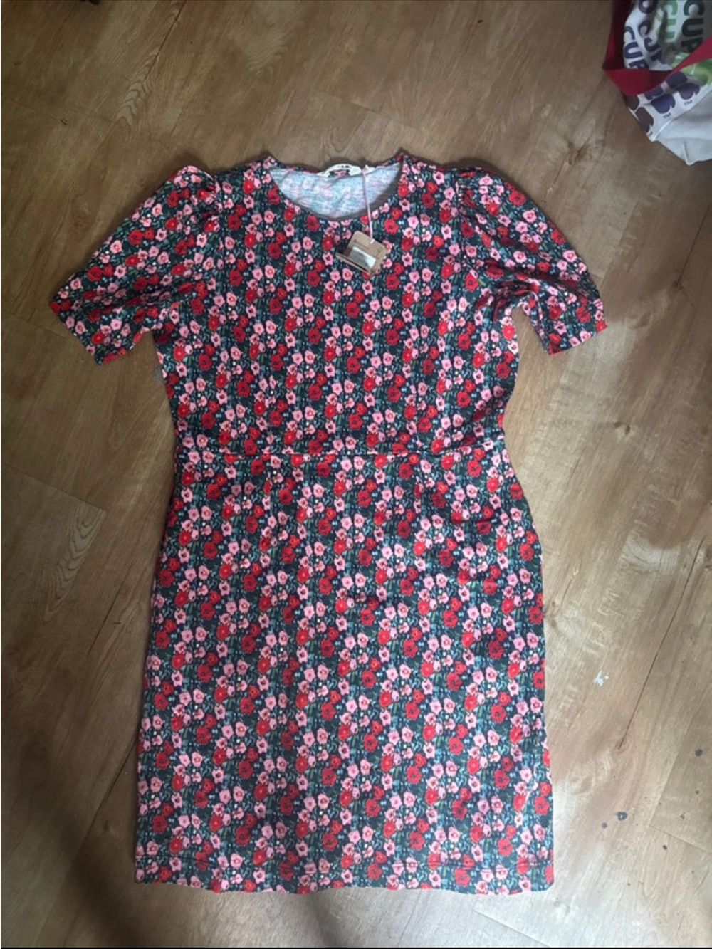 Boden Floral Short-Sleeve Sheath Dress 12p nwt